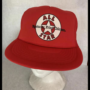 Vintage Kentucky Fried Chick All-Star KFC Trucker Snapback Foam Mash Hat Cap Red